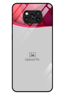 Poco X3 Custom Glass Mobile Case  - Red Abstract Design