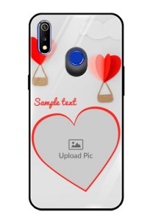 Realme 3i Custom Glass Mobile Case  - Parachute Love Design