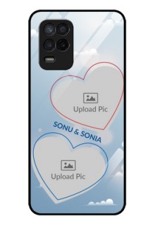 Realme 8 5G Custom Glass Mobile Case - Blue Color Couple Design 