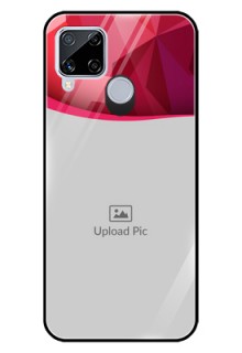 Realme C15 Custom Glass Mobile Case  - Red Abstract Design
