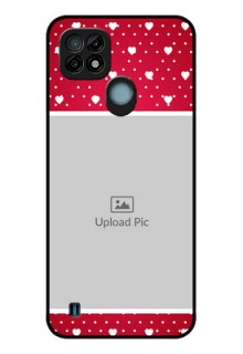 Realme C21 Photo Printing on Glass Case - Hearts Mobile Case Design