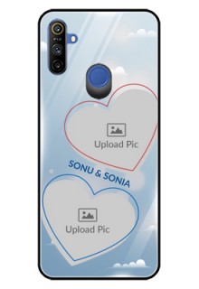 Realme Narzo 10A Custom Glass Mobile Case  - Blue Color Couple Design 