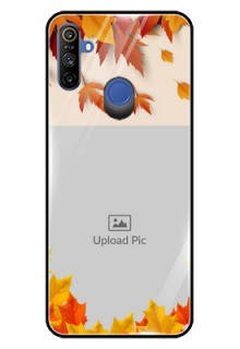 Realme Narzo 10A Photo Printing on Glass Case  - Autumn Maple Leaves Design
