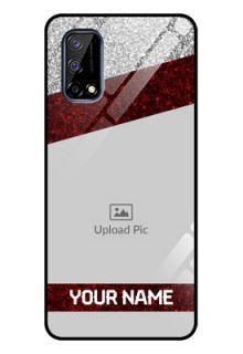 Realme Narzo 30 Pro 5G Personalized Glass Phone Case - Image Holder with Glitter Strip Design
