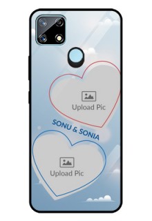 Narzo 30A Custom Glass Mobile Case  - Blue Color Couple Design 