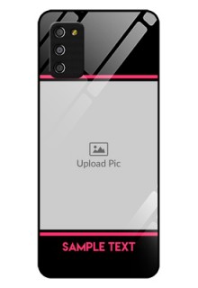 Galaxy A03s Custom Glass Mobile Case - with Add Text Design