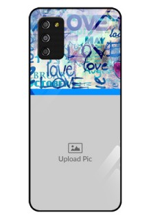 Galaxy A03s Custom Glass Mobile Case - Colorful Love Design