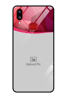 Galaxy A10s Custom Glass Mobile Case - Red Abstract Design