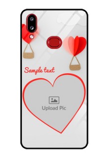 Galaxy A10s Custom Glass Mobile Case - Parachute Love Design