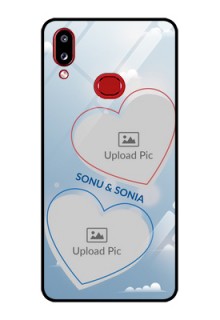 Galaxy A10s Custom Glass Mobile Case - Blue Color Couple Design 