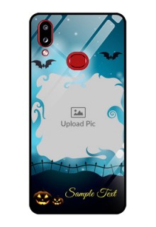 Galaxy A10s Custom Glass Phone Case - Halloween frame design