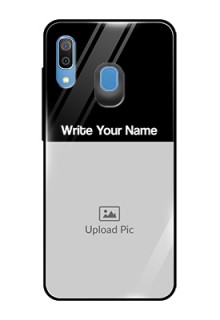 Galaxy A20 Photo with Name on Glass Phone Case