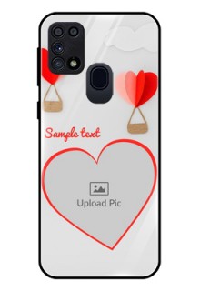 Galaxy A21s Custom Glass Mobile Case  - Parachute Love Design