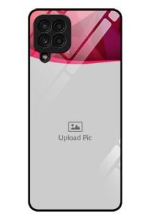 Galaxy A22 4G Custom Glass Mobile Case  - Red Abstract Design
