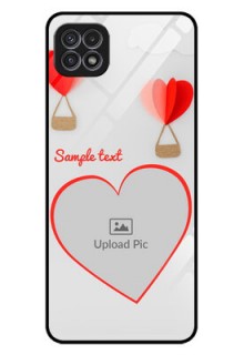 Galaxy A22 5G Custom Glass Mobile Case - Parachute Love Design
