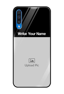 Galaxy A50 Photo with Name on Glass Phone Case