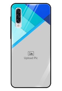 Samsung Galaxy A70s Custom Glass Phone Case  - Blue Pattern Design
