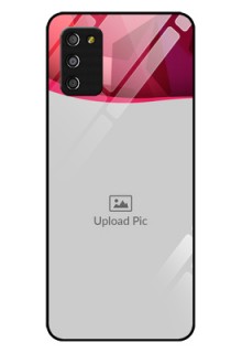 Galaxy F02s Custom Glass Mobile Case  - Red Abstract Design
