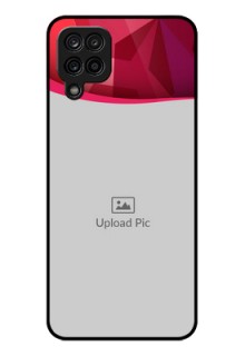 Galaxy F12 Custom Glass Mobile Case - Red Abstract Design