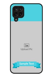 Galaxy F12 Personalized Glass Phone Case - Simple Blue Color Design