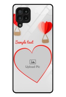 Galaxy F22 Custom Glass Mobile Case  - Parachute Love Design