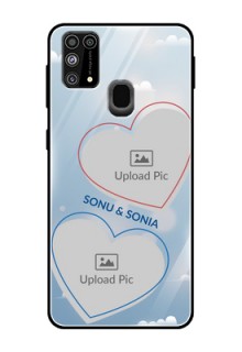 Galaxy F41 Custom Glass Mobile Case  - Blue Color Couple Design 