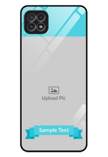 Galaxy F42 5G Personalized Glass Phone Case  - Simple Blue Color Design
