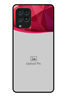 Galaxy F62 Custom Glass Mobile Case - Red Abstract Design
