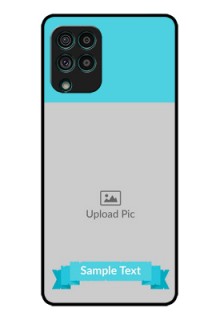 Galaxy F62 Personalized Glass Phone Case - Simple Blue Color Design