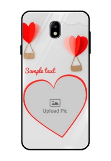 Galaxy J7 Pro Custom Glass Mobile Case  - Parachute Love Design