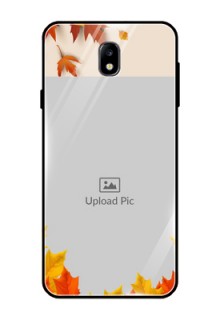 Galaxy J7 Pro Photo Printing on Glass Case  - Autumn Maple Leaves Design