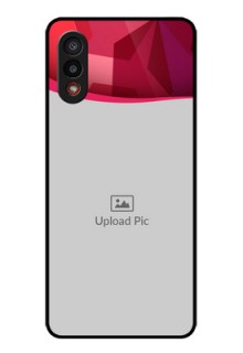 Galaxy M02 Custom Glass Mobile Case - Red Abstract Design