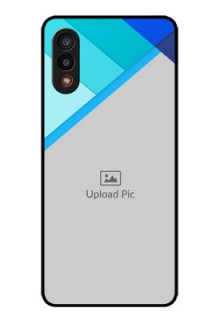 Galaxy M02 Custom Glass Phone Case - Blue Pattern Design