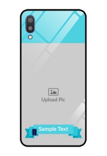 Galaxy M10 Personalized Glass Phone Case - Simple Blue Color Design