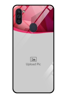 Galaxy M11 Custom Glass Mobile Case - Red Abstract Design