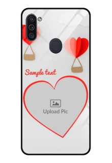 Galaxy M11 Custom Glass Mobile Case - Parachute Love Design