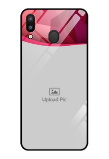 Galaxy M20 Custom Glass Mobile Case - Red Abstract Design