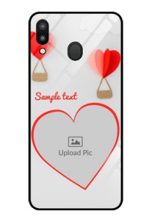 Galaxy M20 Custom Glass Mobile Case - Parachute Love Design