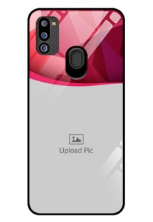 Galaxy M21 2021 Edition Custom Glass Mobile Case - Red Abstract Design