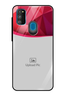 Galaxy M21 Custom Glass Mobile Case  - Red Abstract Design