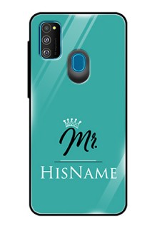 Galaxy M21 Custom Glass Phone Case Mr with Name
