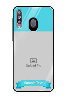 Samsung Galaxy M30 Personalized Glass Phone Case  - Simple Blue Color Design