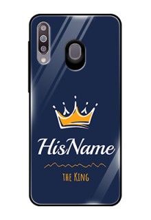 Galaxy M30 Glass Phone Case King with Name