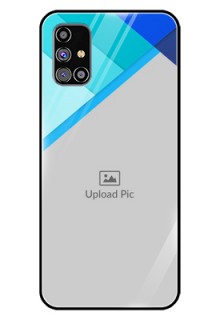 Galaxy M31S Custom Glass Phone Case  - Blue Pattern Design
