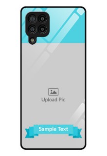 Galaxy M32 4G Personalized Glass Phone Case  - Simple Blue Color Design