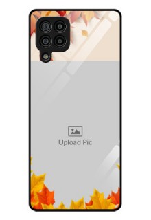 Galaxy M32 4G Photo Printing on Glass Case  - Autumn Maple Leaves Design