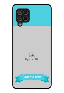 Galaxy M42 5G Personalized Glass Phone Case - Simple Blue Color Design