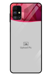 Galaxy M51 Custom Glass Mobile Case  - Red Abstract Design