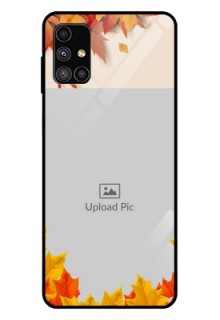 Galaxy M51 Photo Printing on Glass Case  - Autumn Maple Leaves Design