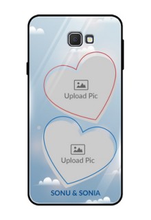 Samsung Galaxy On Prime Custom Glass Mobile Case  - Blue Color Couple Design 